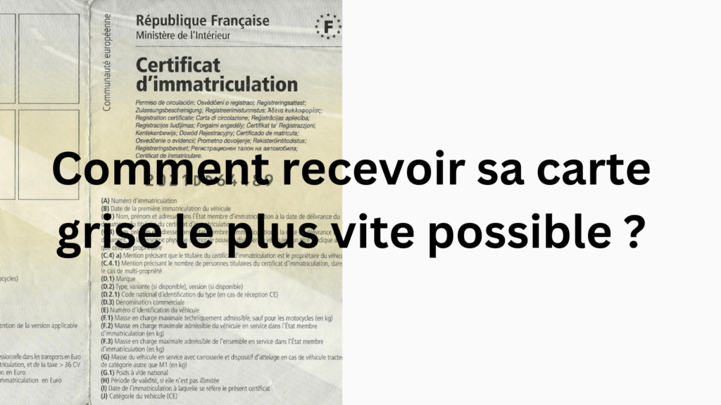 Carte grise (certificat d'immatriculation)