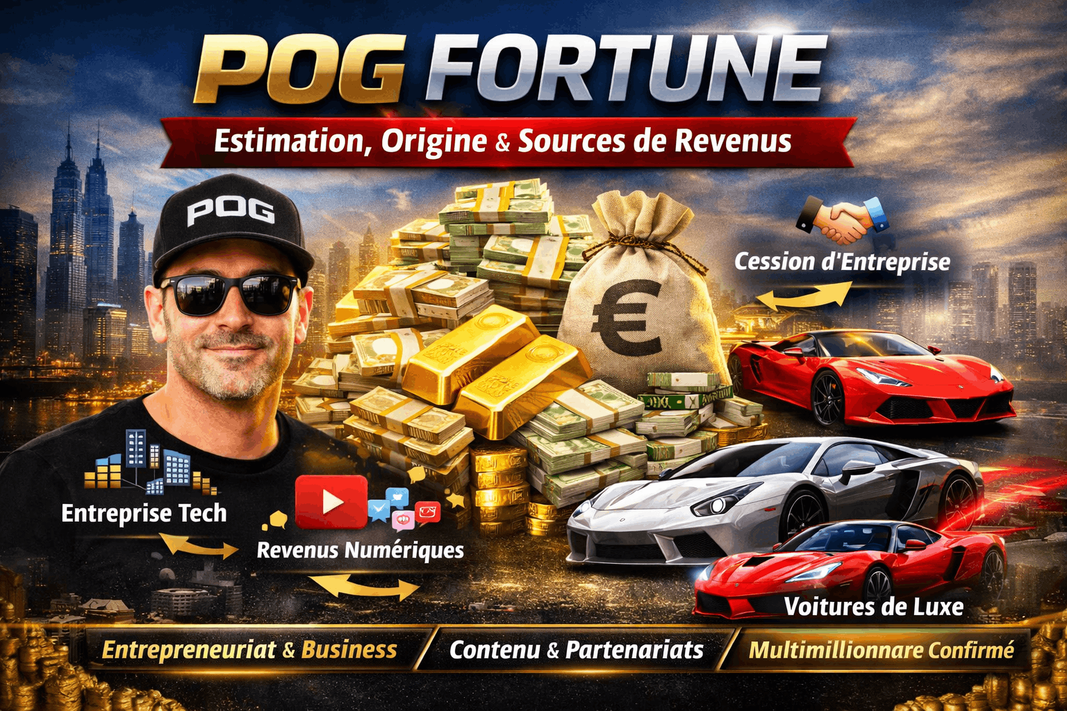 POG fortune : estimation, origine et sources de revenus